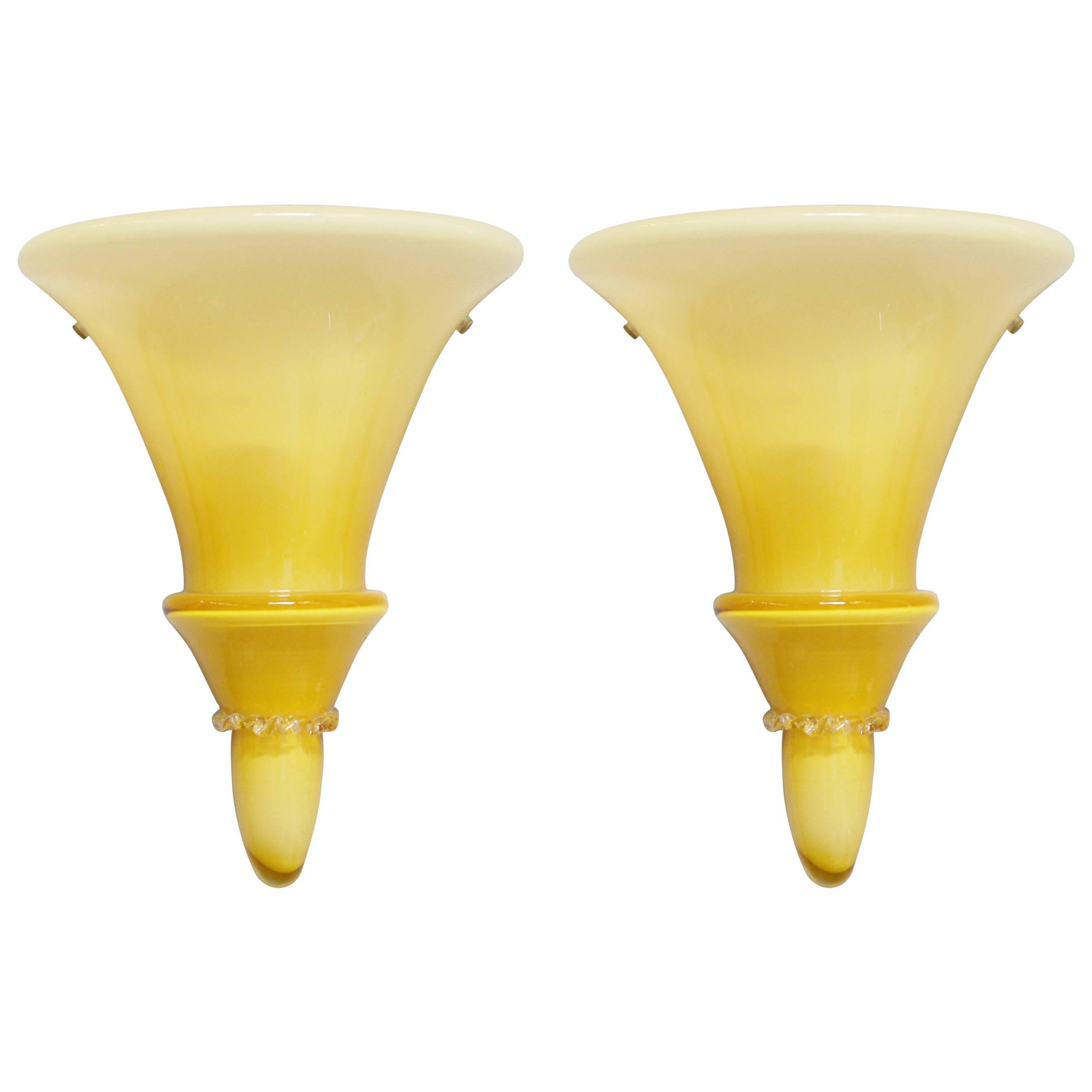 Pair of Cone Sconces by Leucos