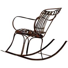 Rocking Chair Metal, French, circa 19th Century