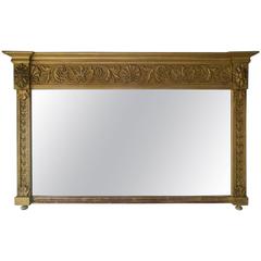 Antique Victorian Giltwood over Mantle Mirror