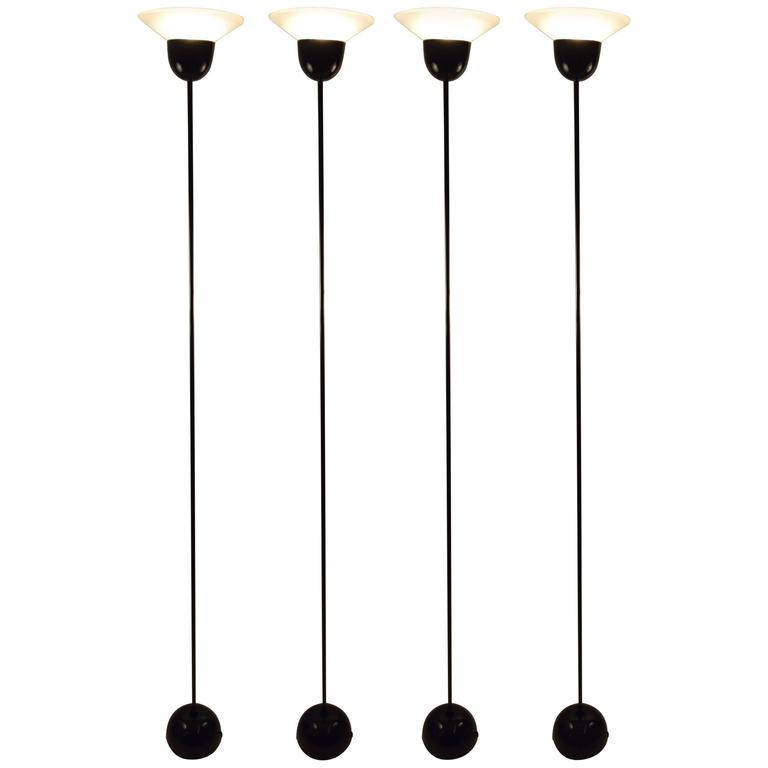 Two Matching Halogen Torchiere Lamps By Luci For Nessen At Two Matching Halogen Torchiere Lamps By Luci For Nessen