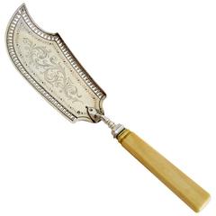 1819 Rare French Sterling Silver Pastry/Fish Server Napoleon III Period 9