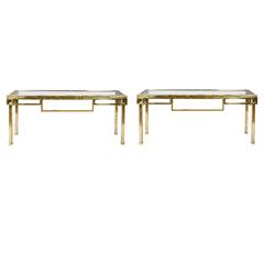 Pair of Vintage Brass Consoles