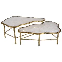 Pair of Rock Crystal Coffee Tables