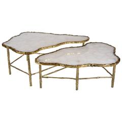 Pair of Rock Crystal Coffee Tables﻿