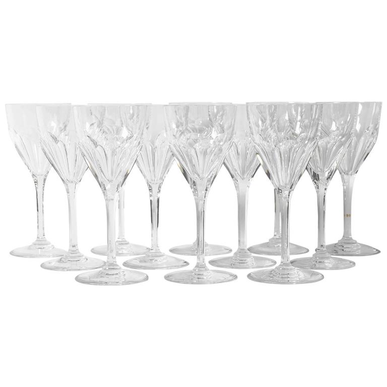 Vintage Saint Louis Crystal Wine / Water Glassware Set For Sale at 1stDibs