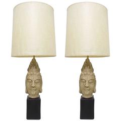 Pair of Buddha Table Lamps in the Manner of James Mont 5