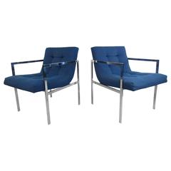 Vintage Milo Baughman Style Tufted Armchairs 12