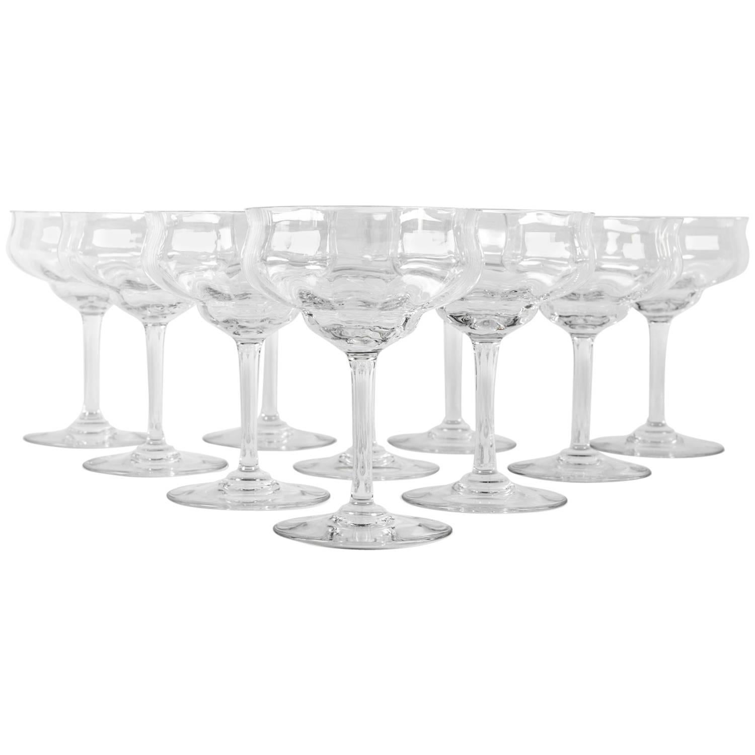 Vintage Set of Eight Baccarat Champagne or Drinks Coupe