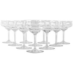 Vintage Set of Eight Baccarat Champagne or Drinks Coupe