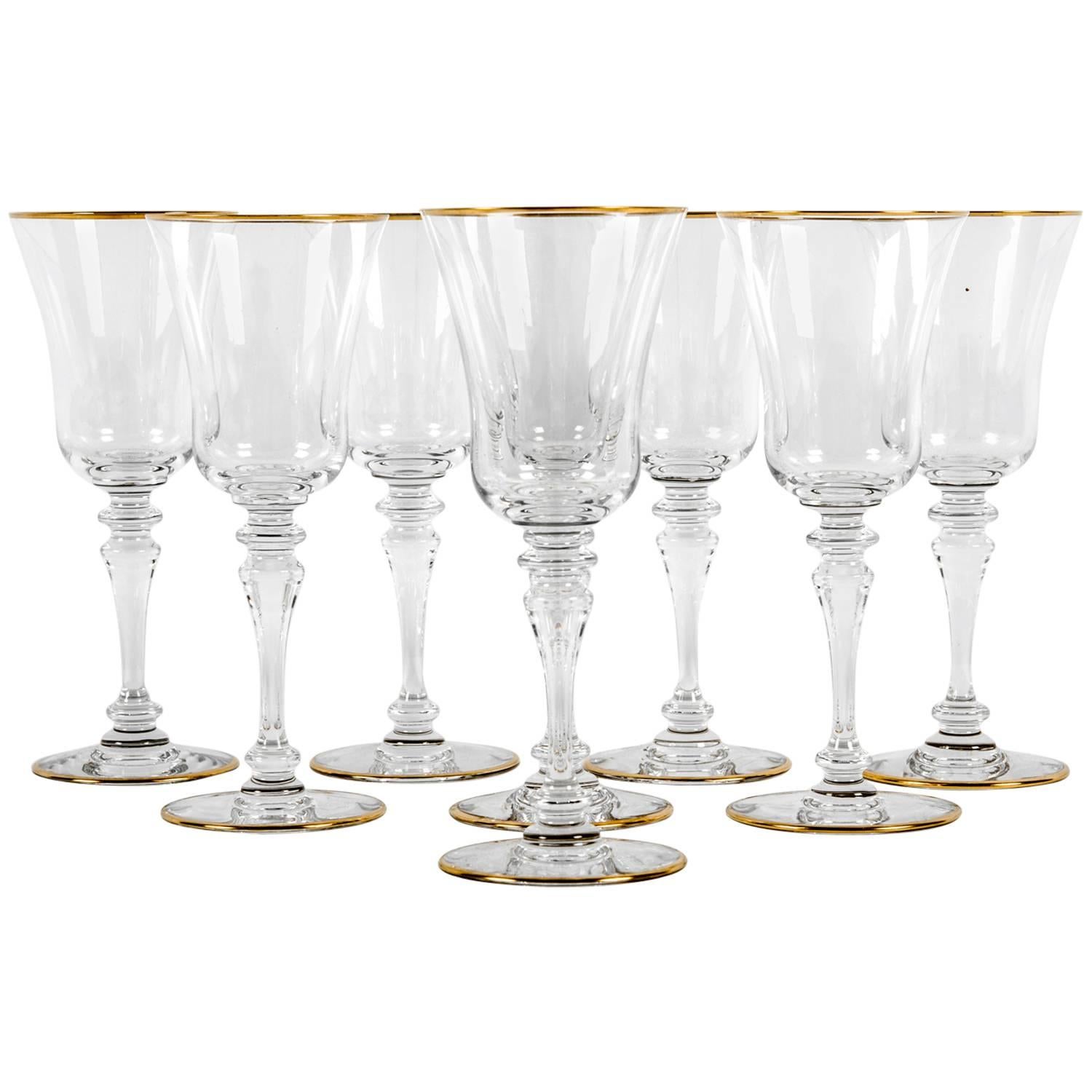 Set of Baccarat Crystal Glasses, France, 20th century, in the Vienne pattern