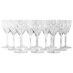 Vintage Saint Louis Crystal Set of 12 Wine Glasses