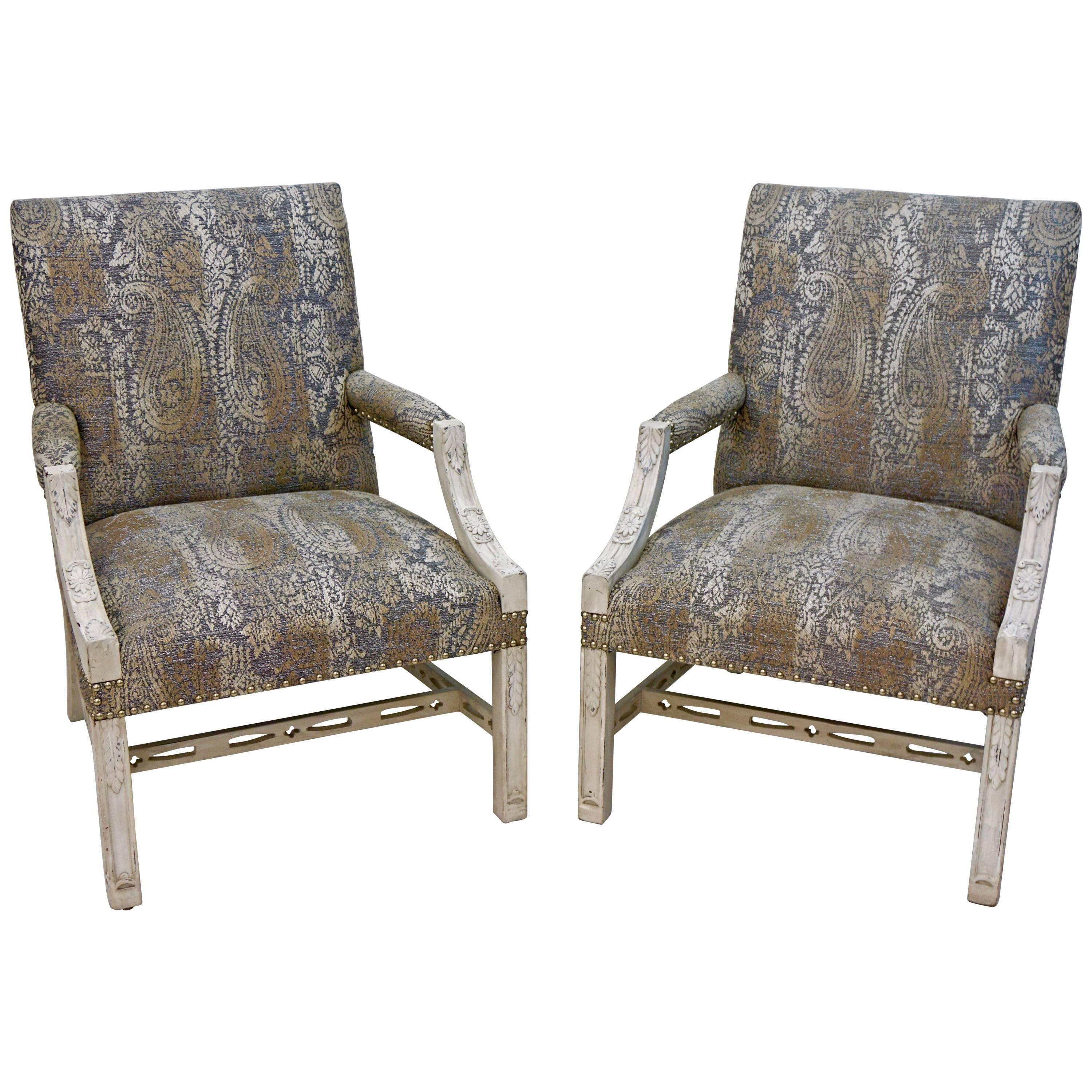 Vintage Carlyle Hotel Library Federal  Armchairs (Pair)