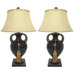 Pair of Table Lamps in Tessellated Horn by Maitland-Smith