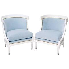 Hollywood Regency Barrel-Back Chairs (Pair)