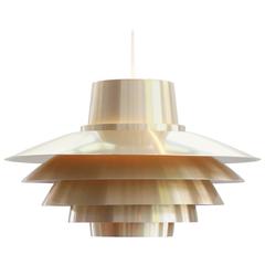 Large Danish Brass Gold Verona Pendant by Svend Middelboe for Nordisk Solar Large Danish Brass Gold Verona Pendant by Svend Middelboe for Nordisk Solar