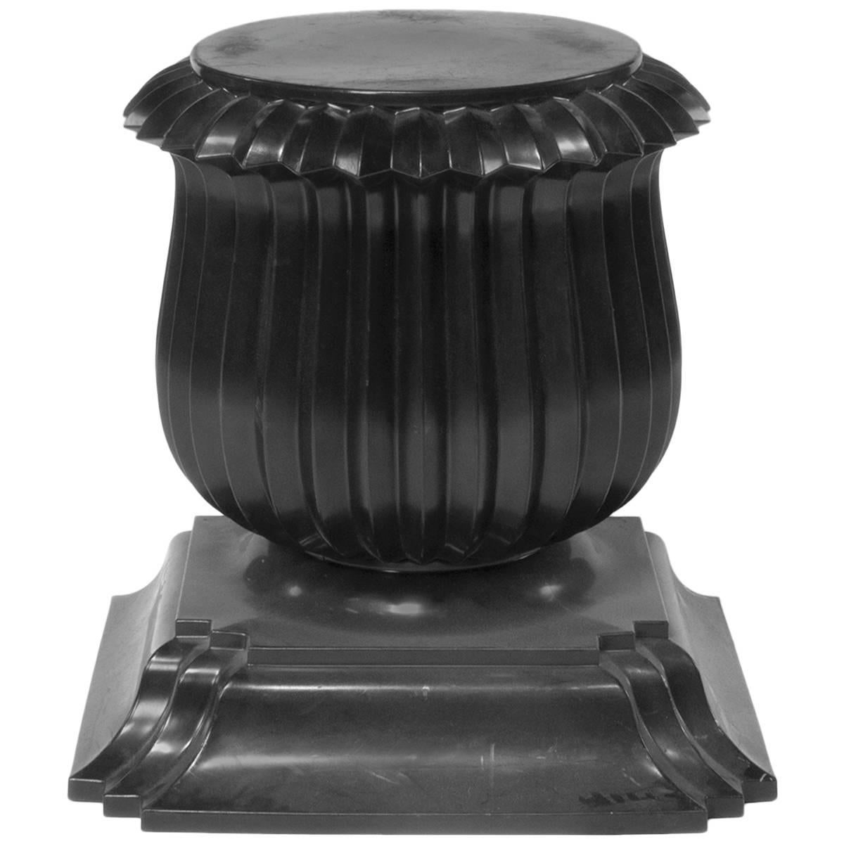 Black Moroso Capitello Pedestal End Table by Rajiv Saini, Italy For Sale