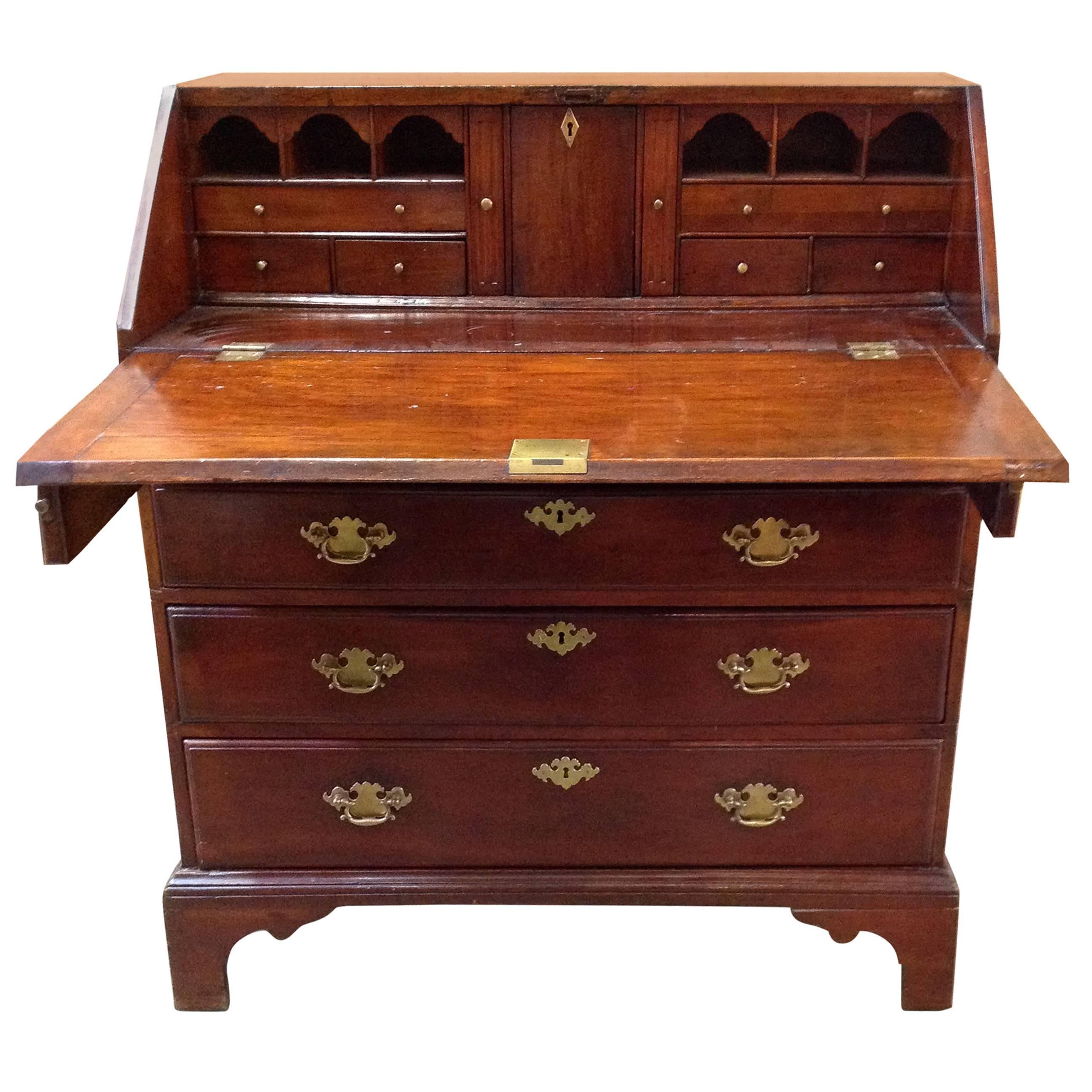 Late 18th Century Mahogany Secretary/Slat Front Desk
