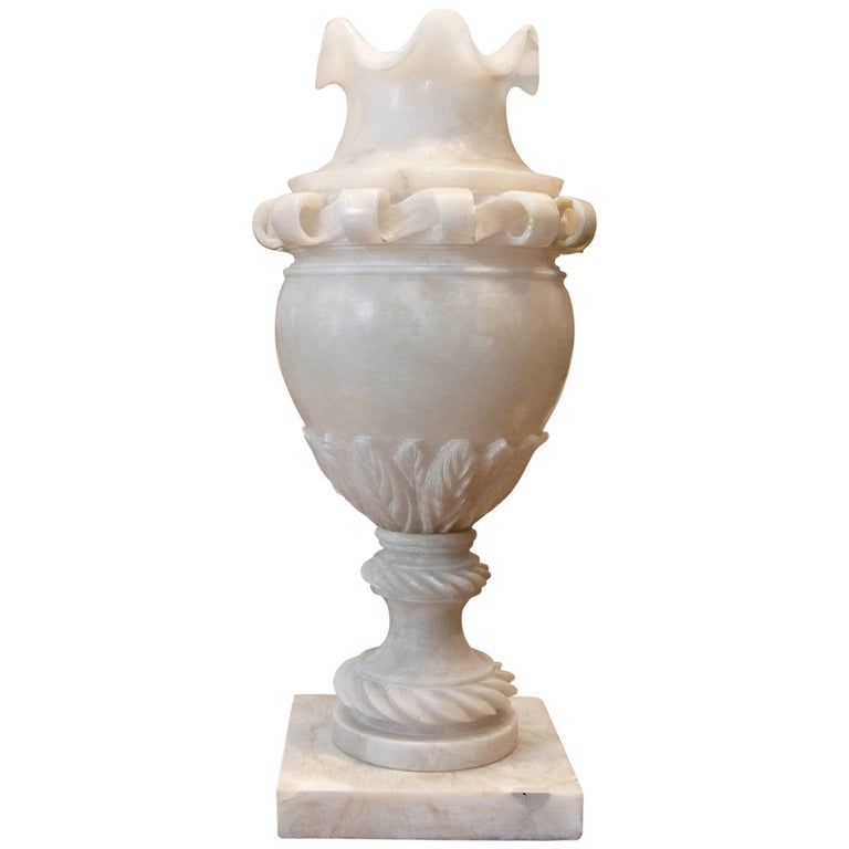 Late 19th Century French Grand Scale White Marble Urn at 1stDibs