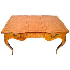 Early 1900s Century Louis XV Italian Marquetry Top Desk