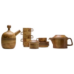 "Compact" Ceramic Tea Set by Ambrogio Pozzi for Ceramica Franco Pozzi, 1960s