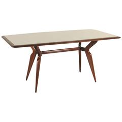 Table Stained Beechwood Formica Vintage Manufactured in Italy, 1950s