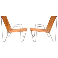 Set of Two Bachelor Chairs by Verner Panton for Fritz Hansen, Denmark 1955
