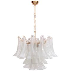 Extra Large Murano Chandelier with Gold-Plated Base, Italy, 1970s 12