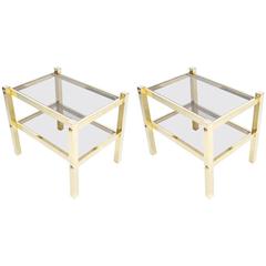Pair of Brass End Tables, circa 1960 10