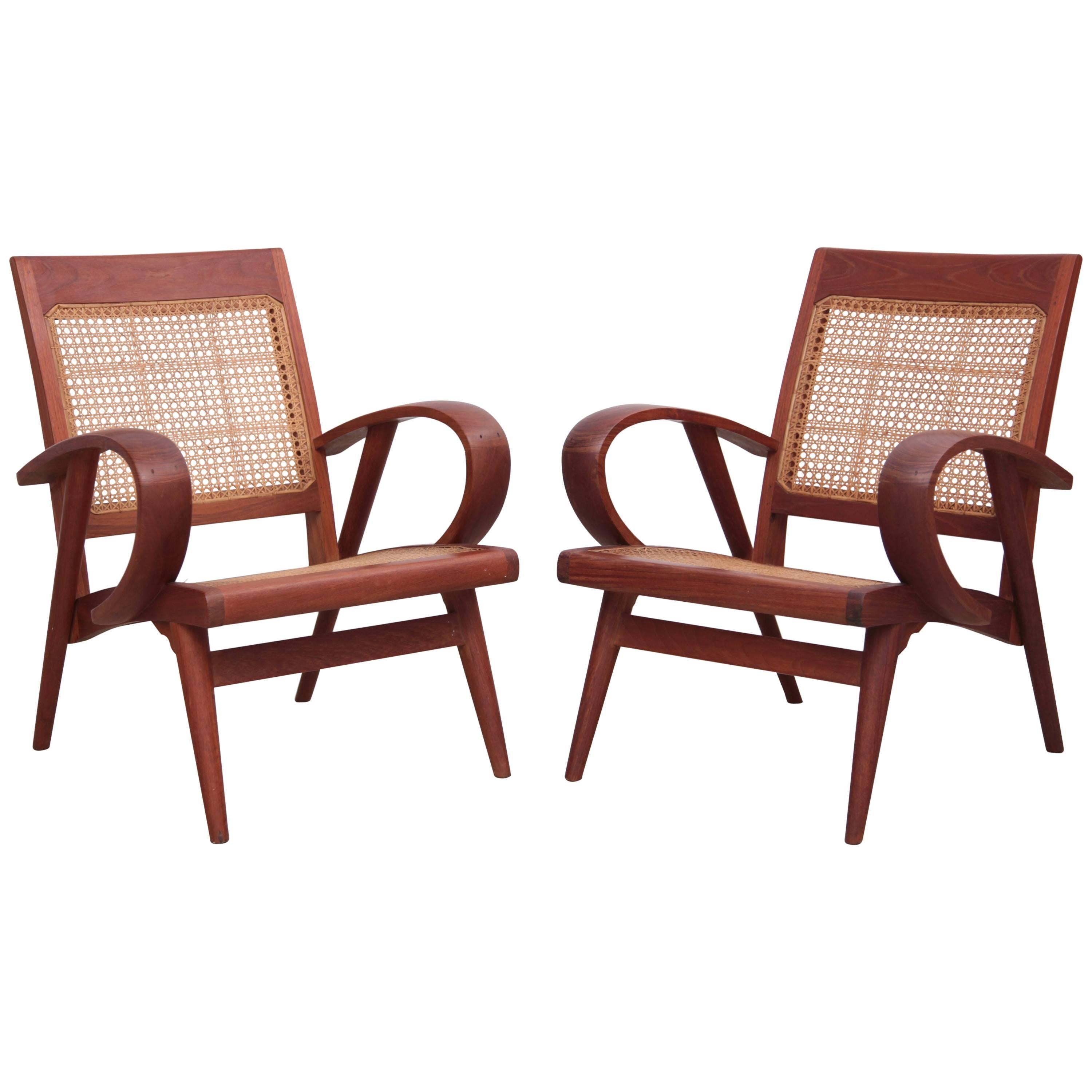 Pair of Danish Solid Teak Studio Lounge Chairs