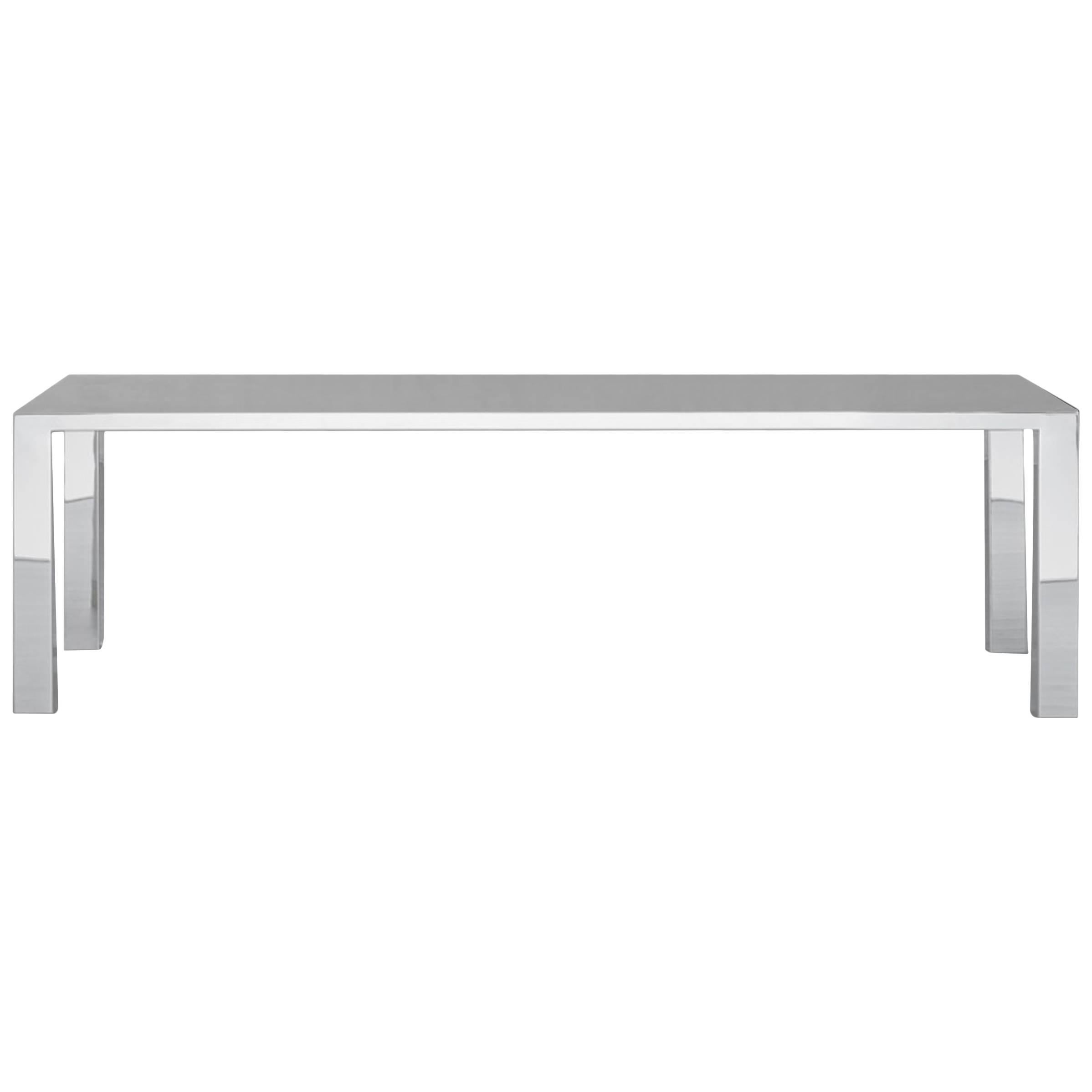 Sharp Mirror Table in Polished Stainless Steel