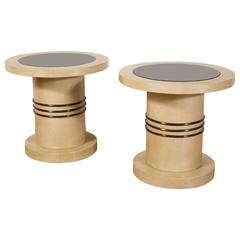 Beautiful Pair of Side Tables by Jacques Adnet, Art Deco, circa 1930