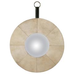 Eccentric Mirror Covered with Parchment by Jacque Adnet, 1940-1950 1