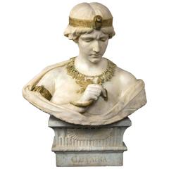 Antique Marble Bust of Cleopatra