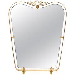Vintage Italian 1950s Vanity Mirror in the Style of Gio Ponti