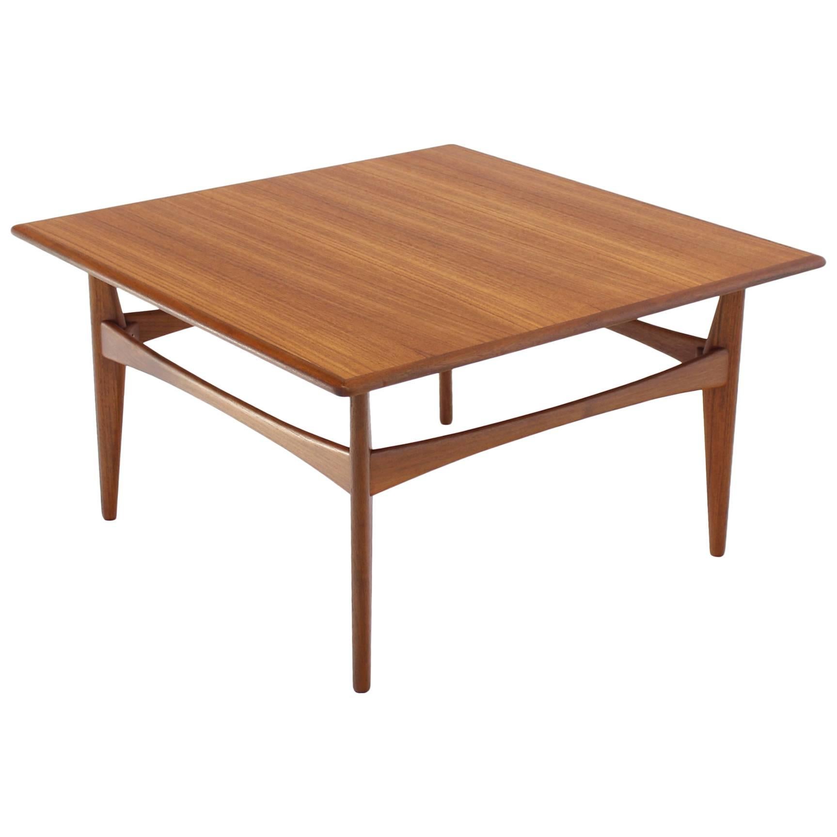 Danish Mid-Century Modern Teak Square Coffee Side Table