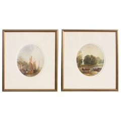 Used Scenes in Surrey, Pair of Watercolors by George Walter Williams