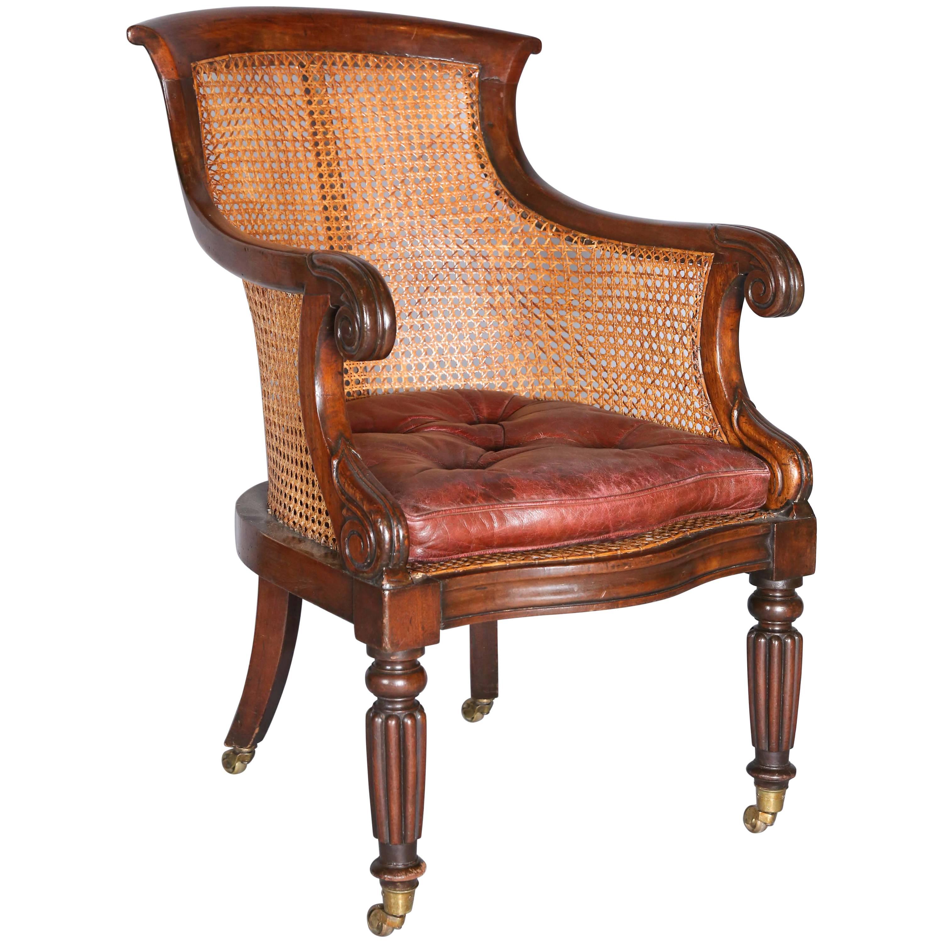 English IV Regency Period Mahogany Library Chair at 1stDibs