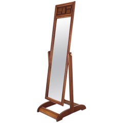 Walnut Cheval Floor Mirror