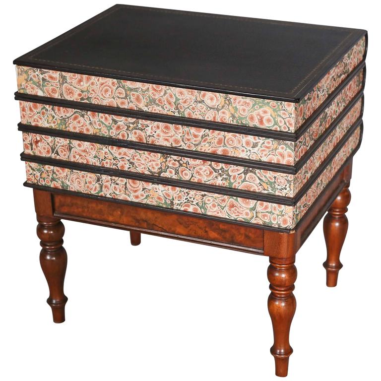 English Book Box End Table with Hinged Top For Sale at 1stDibs