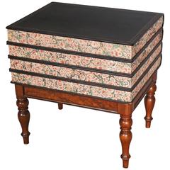 English Book Box End Table with Hinged Top