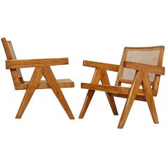 Pierre Jeanneret, Set of Two Easy Armchairs