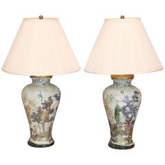 Pair of Declamania Chinese Lamps