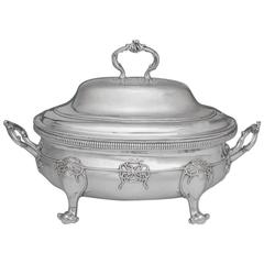 George III Antique English Silver Soup Tureen and Cover
