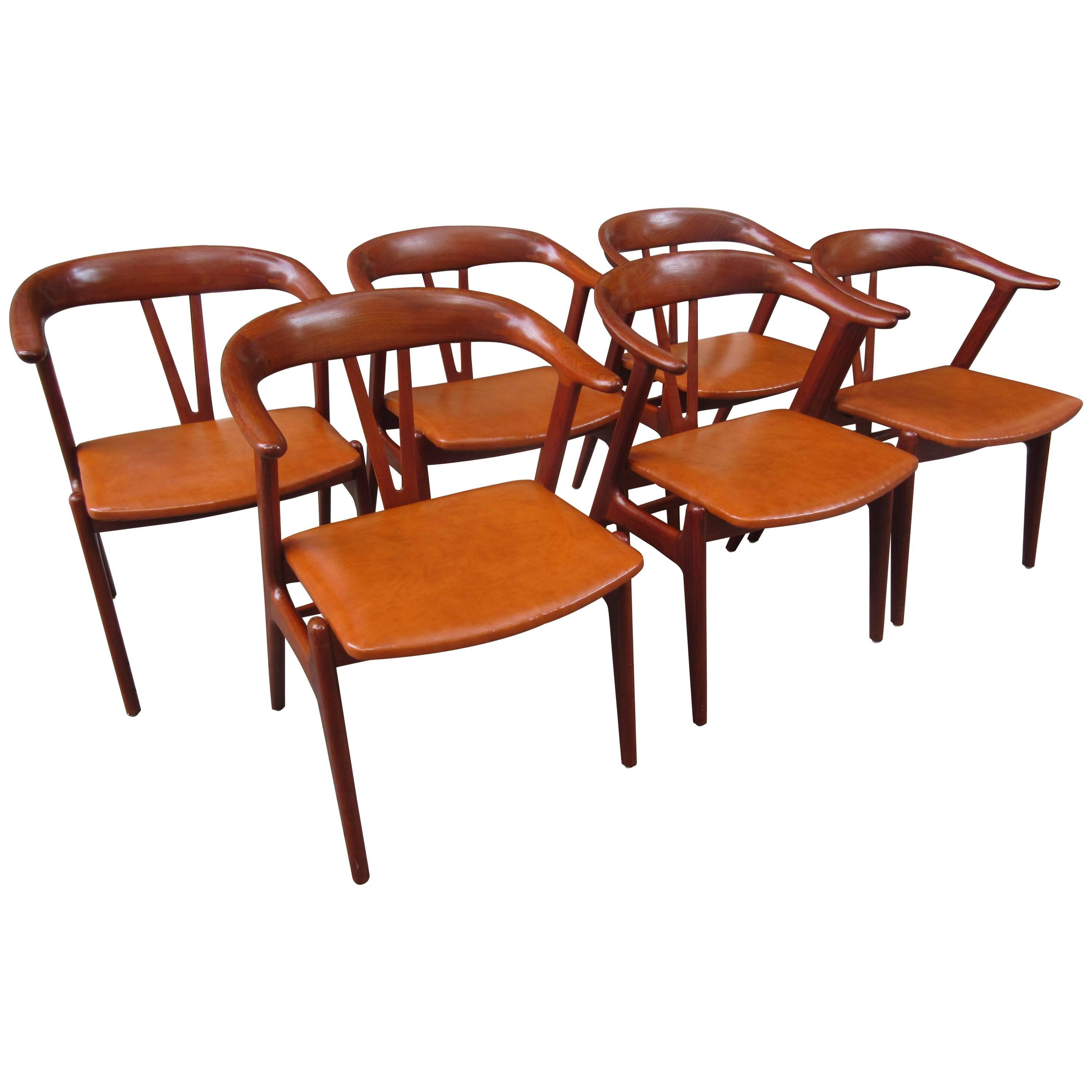 Erik Kirkegaard Teak Dining Chairs for Hong Stolefabrik