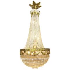 French 19th-20th Century Louis XVI Style Gilt Bronze and Cut-Glass Chandelier 11