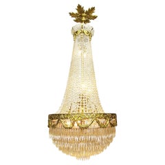 French 19th-20th Century Louis XVI Style Gilt Bronze and Cut-Glass Chandelier
