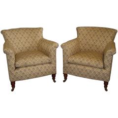 Antique Late 19th Century Pair of Howard & Sons Armchairs