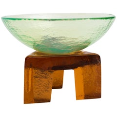 Memphis Style Art Glass Elemental Bowl Sculpture