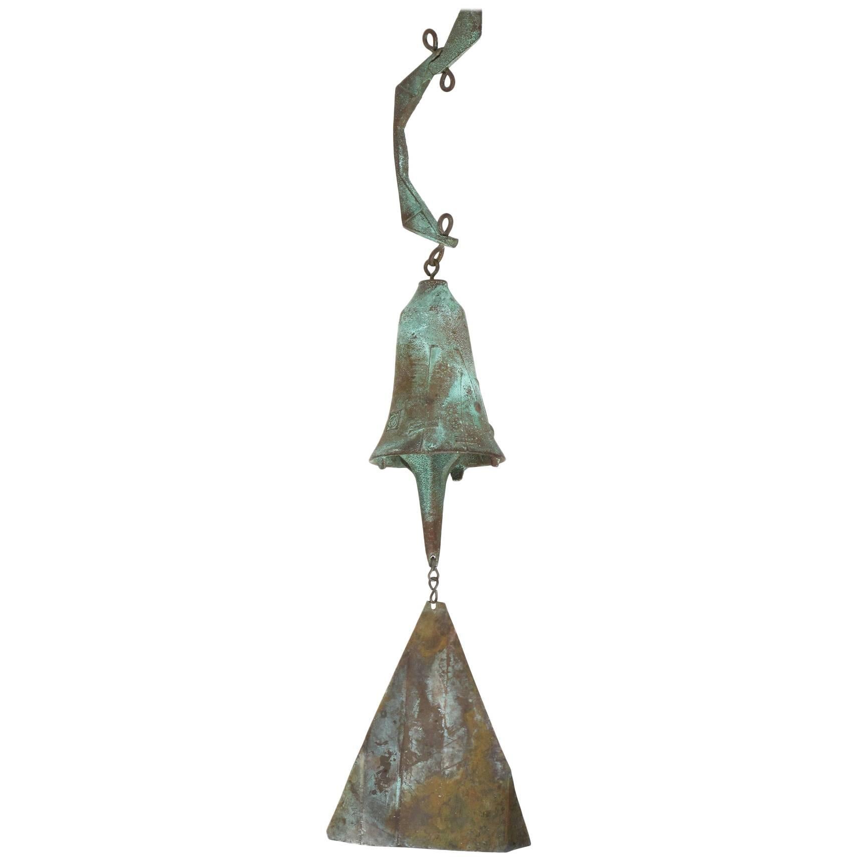 Paolo Soleri Bronze Wind Chime Bell, 1970s Vintage Brutalist Modern For Sale