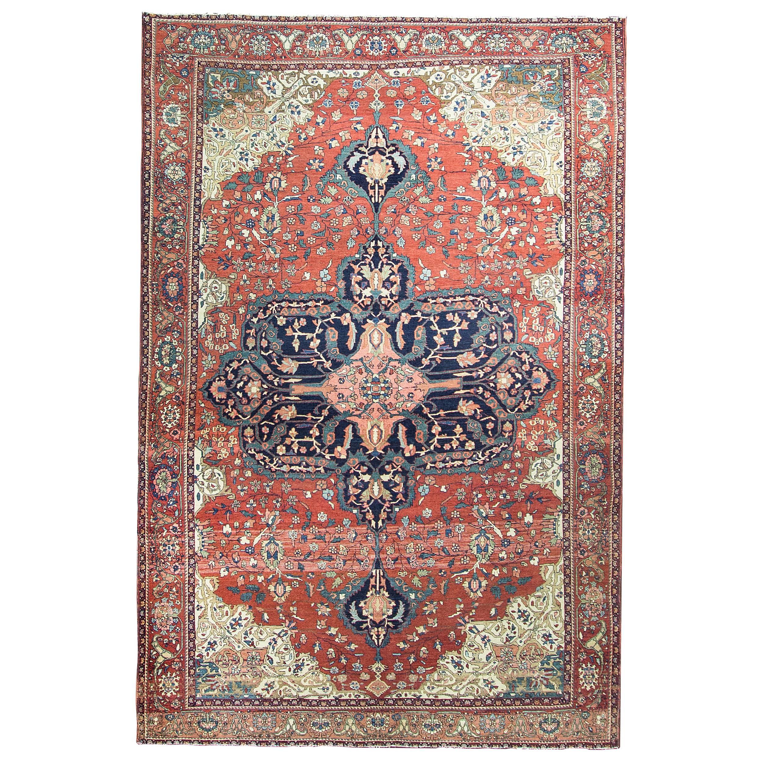  Antique Persian Feraghan Sarouk Carpet, 7' x 10'6"